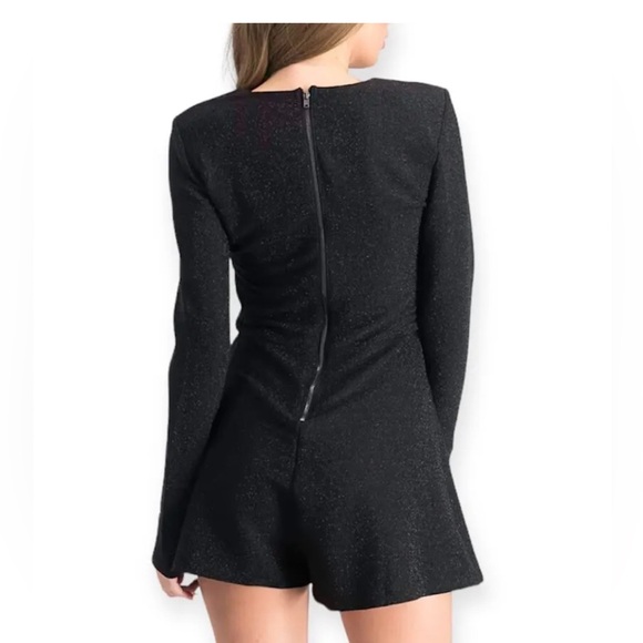 Material Girl Silver Shimmer Tie Front Romper - Picture 4 of 14